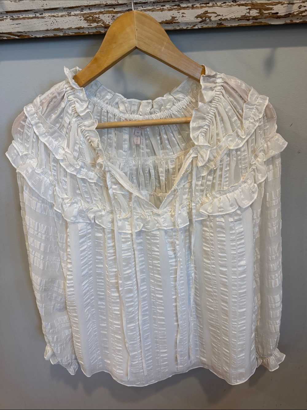 Rebecca Taylor NWT Women's‎ Silk Ruffled Peasant Blouse Size 10
